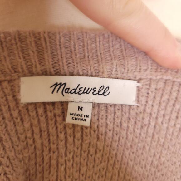 Madewell Province Crossback Sweater Pink Knit Size Medium Classic Neutral - Picture 8 of 12